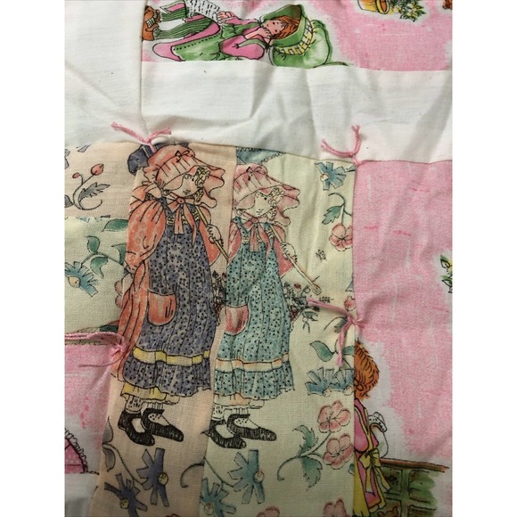 Quilt Handmade Holly Hobbie Theme Pink 38 x 38 Crib or Throw Lap - Picture 7 of 12